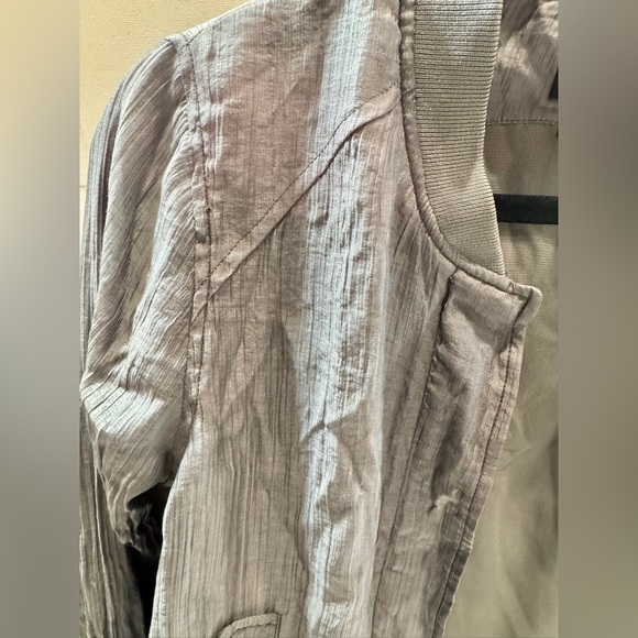 Club Monaco Grey Crewneck Bomber Jacket, Size Small - Picture 3 of 5